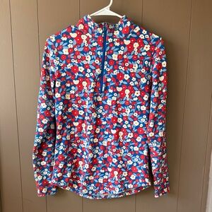 Salmon Sisters Floral Half-Zip Pullover